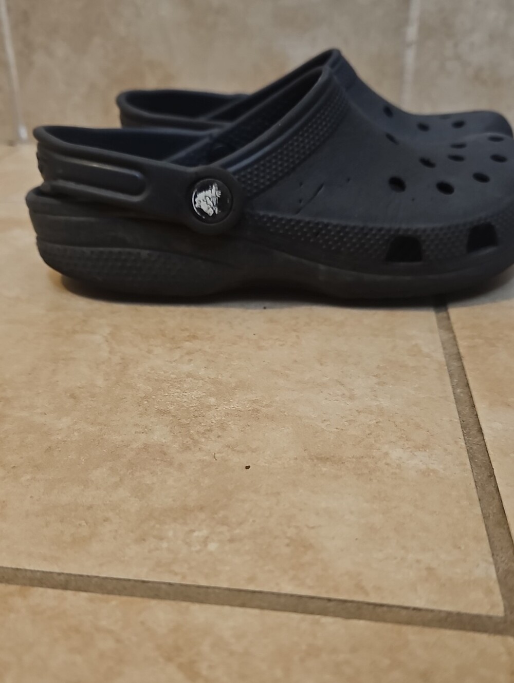 CROCS Kids Black Classic Clog with Heel Strap